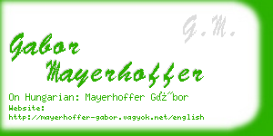 gabor mayerhoffer business card